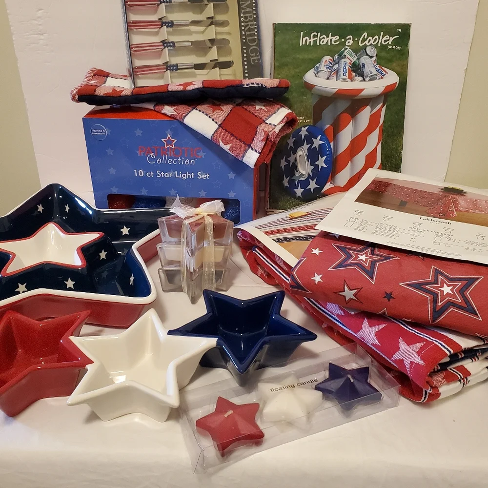Patriotic Red * White * Blue Electric String Lights